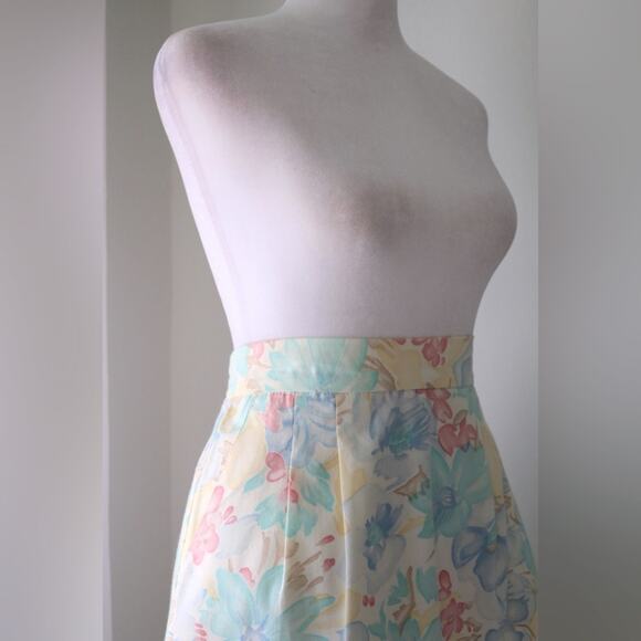 Vintage ‘70s Sears Skirts That Fit Pastel Floral Print A-Line Knee Length Skirt - Picture 5 of 9